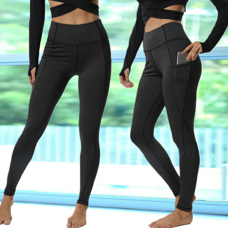 High Waist Yoga Leggings With Phone Pocket And Pockets Womens Sportswear  For Running, Gym, And Fitness Elastic Gym Leggings With Pockets H1221 From  Mengyang10, $9.15